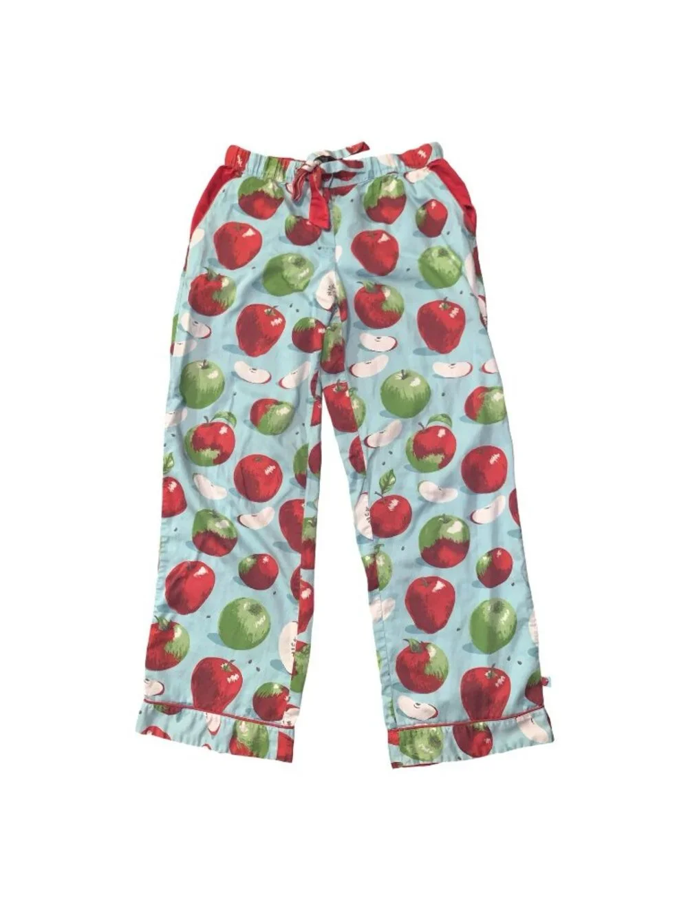 Rare Nick & Nora An Apple A Day/apple Of My Eye Pajama Lounge Pants Sz S Flannel
